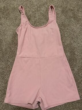 Edikted Light Pink Ribbed Romper